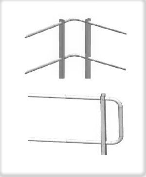 PARAPETTO STANDARD TIPO CTS-3A FISSAGGIO CON ZAVORRA ANGOLO O INTERRUZIONE